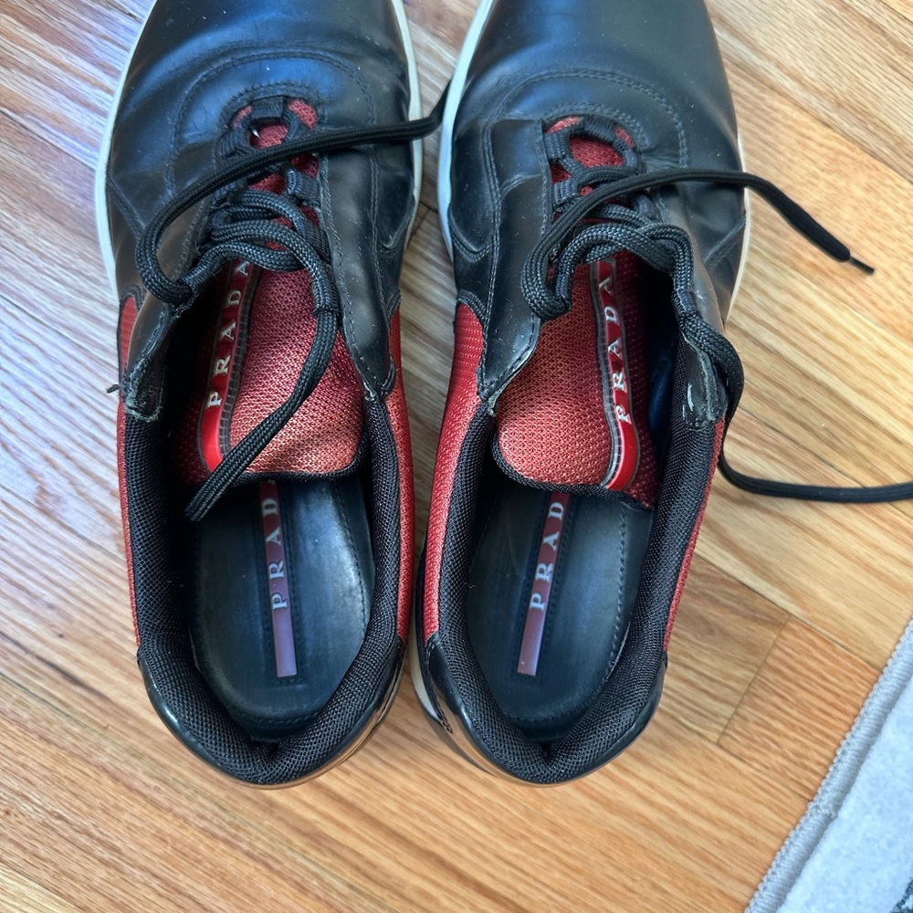 Prada Black and Red Men's Sneakers - Picture 5 of 6